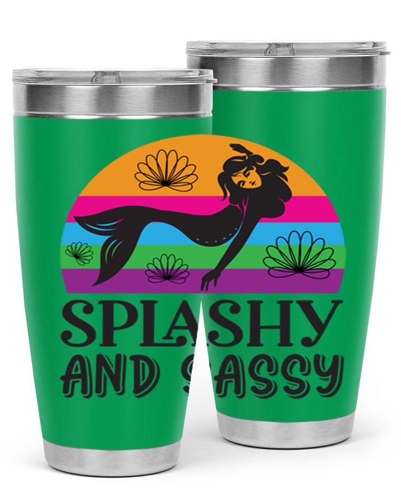 Splashy and sassy 623#- mermaid- Tumbler