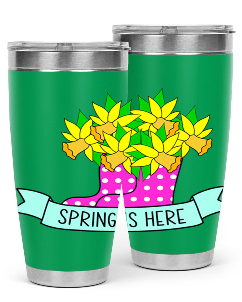 Spring is here daffodil rainboots442#- spring- Tumbler