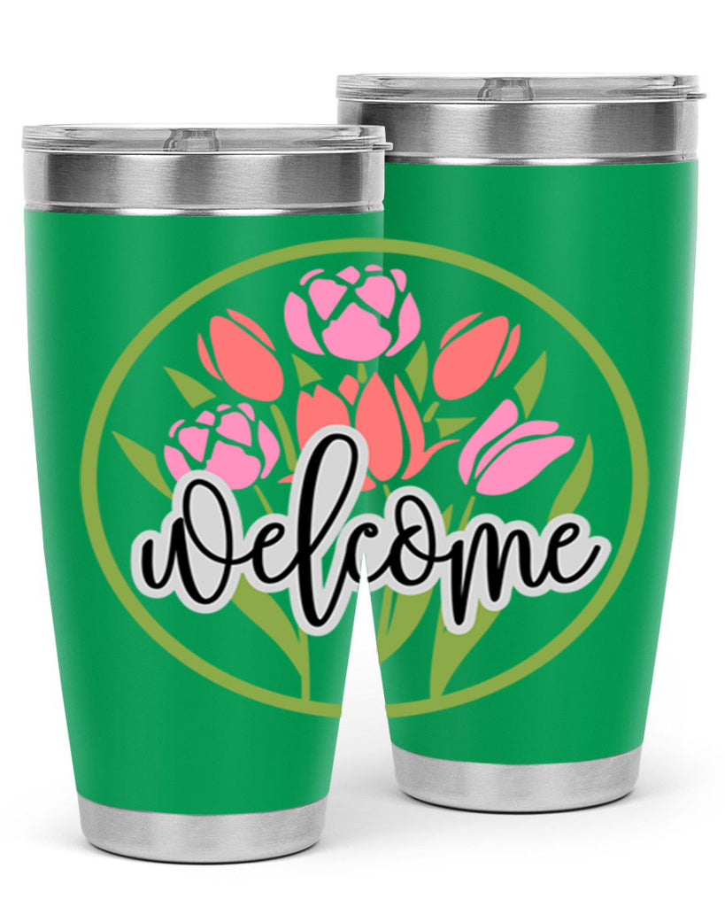 Welcome flowers bouquet571#- spring- Tumbler