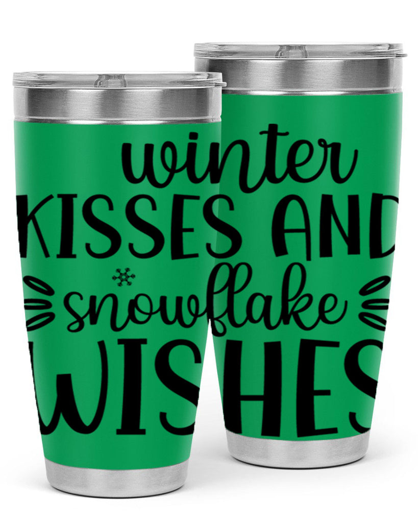 Winter Kisses And Snowflake Wishes517#- winter- Tumbler