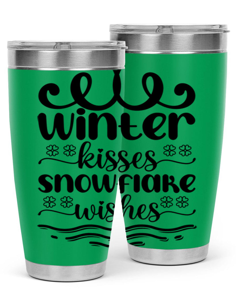 Winter Kisses Snowflake Wishes 562#- winter- Tumbler