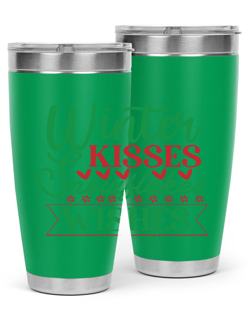 Winter Kisses Snowflakes Wishes 522#- winter- Tumbler