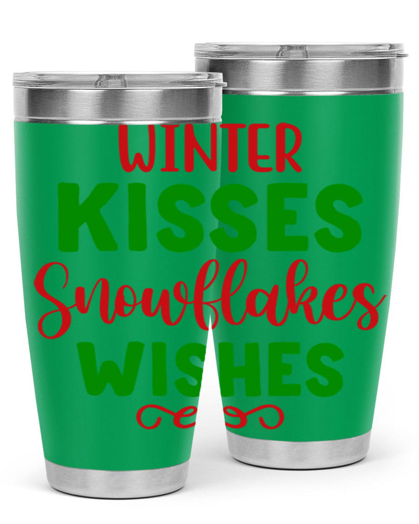 Winter Kisses Snowflakes Wishes 523#- winter- Tumbler