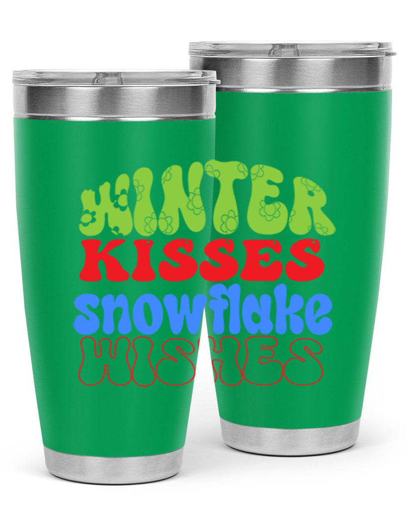 Winter kisses snowflake wishes 520#- winter- Tumbler