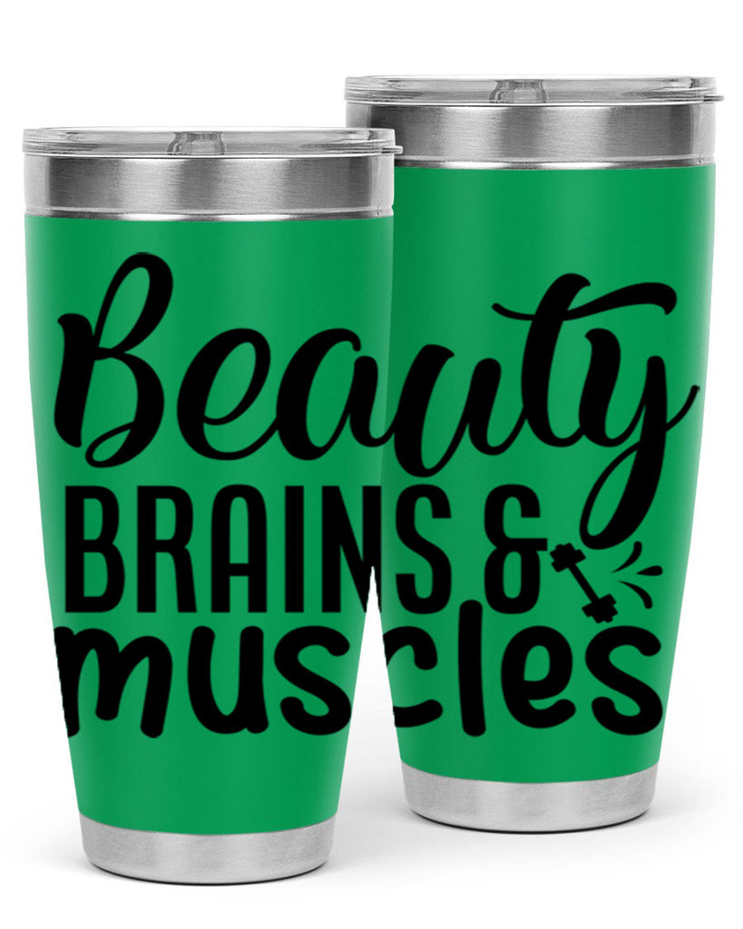 beauty brains muscles 51#- gym- Tumbler