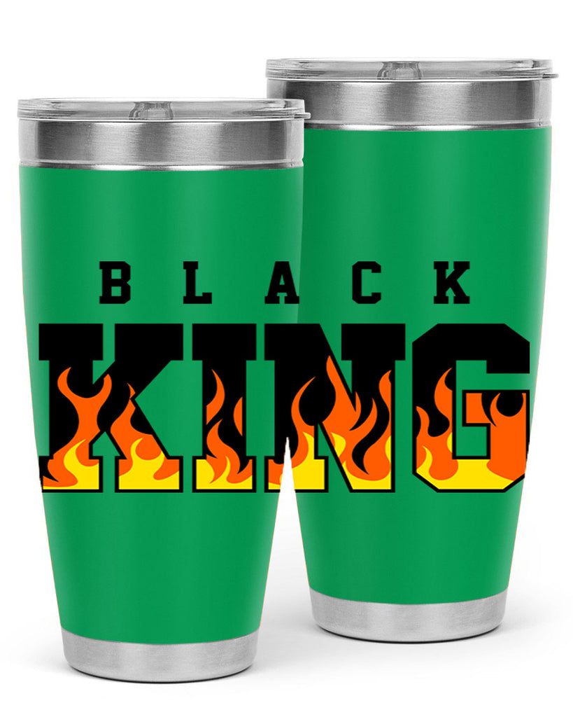 black king flames 232#- black words phrases- Cotton Tank