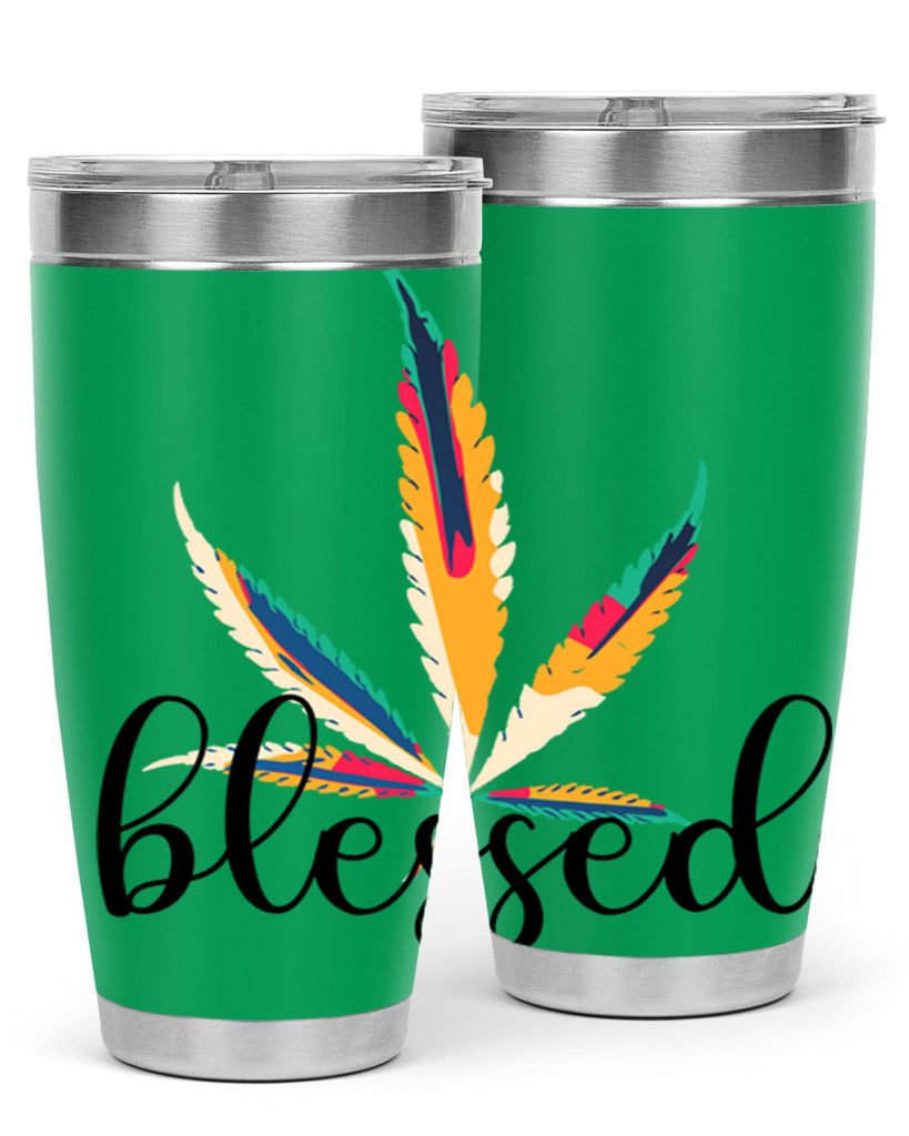 blessed colorful 19#- marijuana- Tumbler