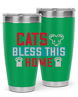 cats bless this home Style 36#- cat- Tumbler