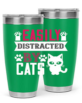 easily distracted by cats Style 47#- cat- Tumbler