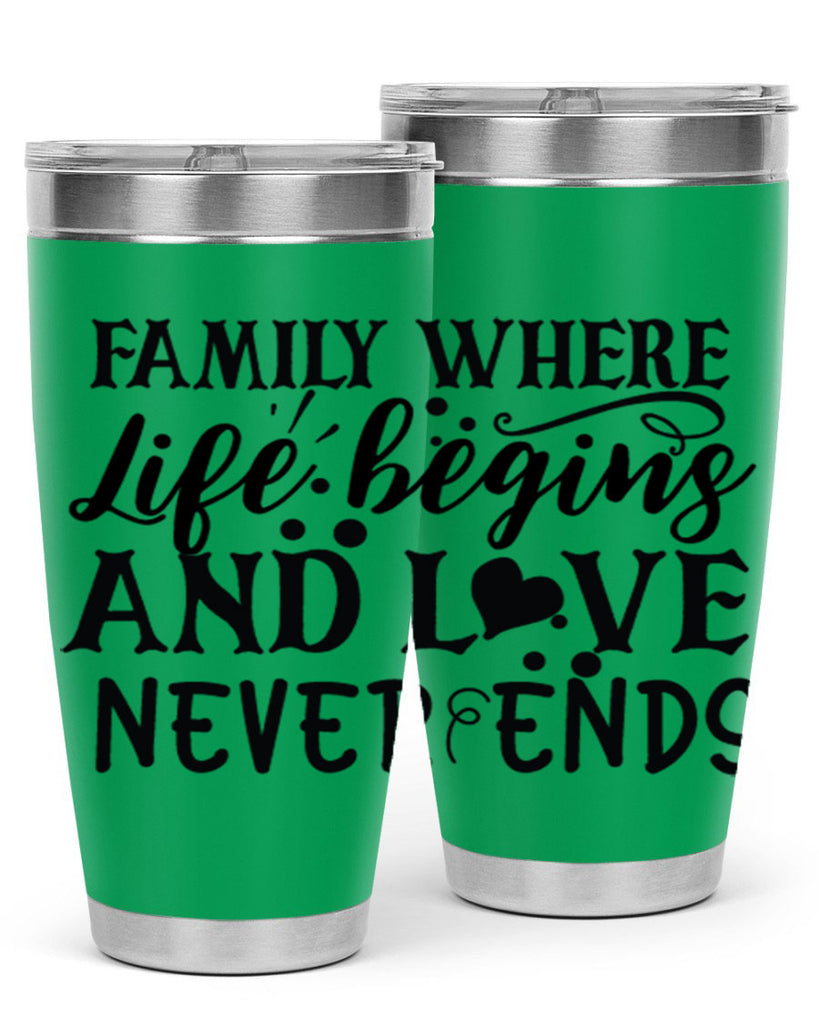 family where life begins and love never ends 33#- family- Tumbler