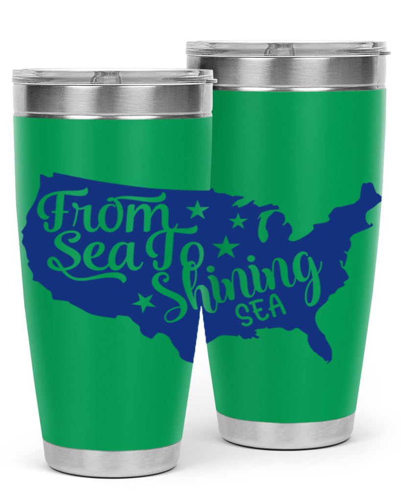 from sea to shining sea Style 52#- Fourt Of July- Tumbler