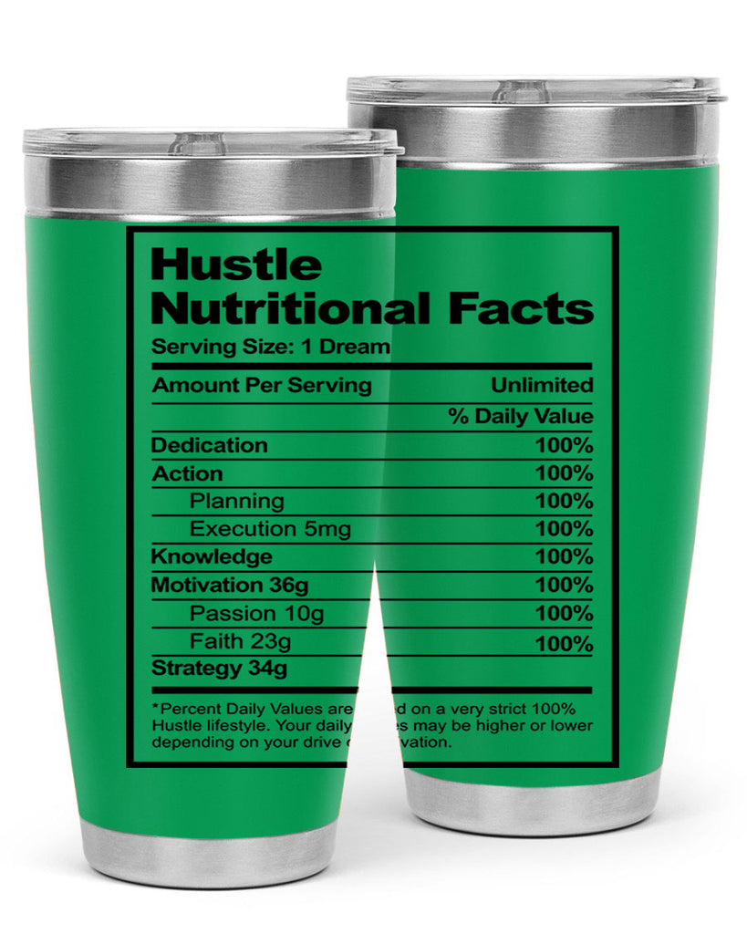 hustle nutritional facts 121#- black words phrases- Cotton Tank