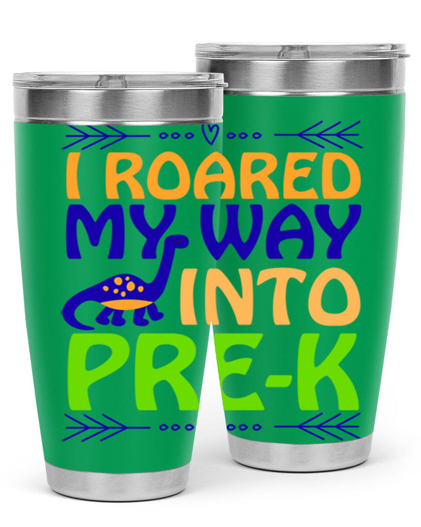 i roared my way into prek 20#- mardi gras- Tumbler