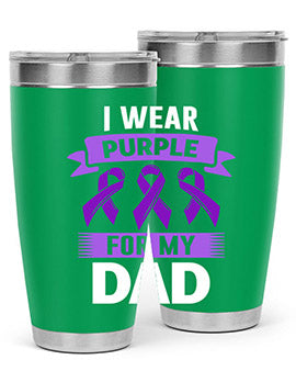 i wear purple for dad 169#- alzheimers- Tumbler