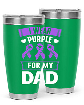 i wear purple for dad 170#- alzheimers- Tumbler