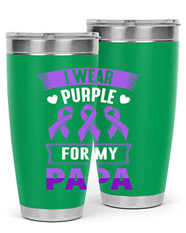 i wear purple for papa 174#- alzheimers- Tumbler