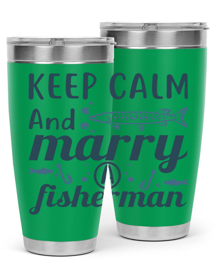 keep calm and merry 66#- fishing- Tumbler