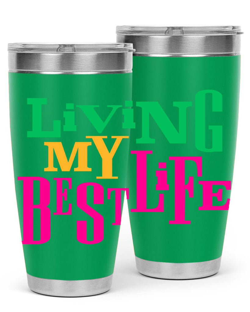 living my best life 96#- black words phrases- Cotton Tank