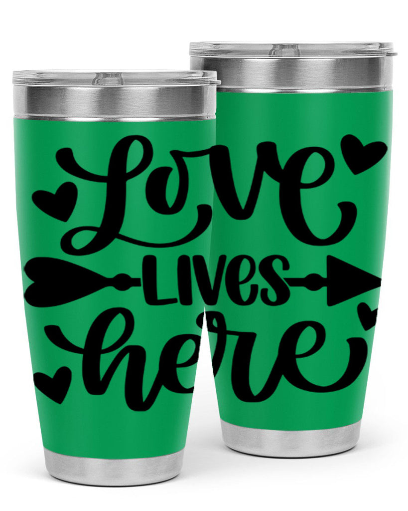 love lives here 7#- home- Tumbler