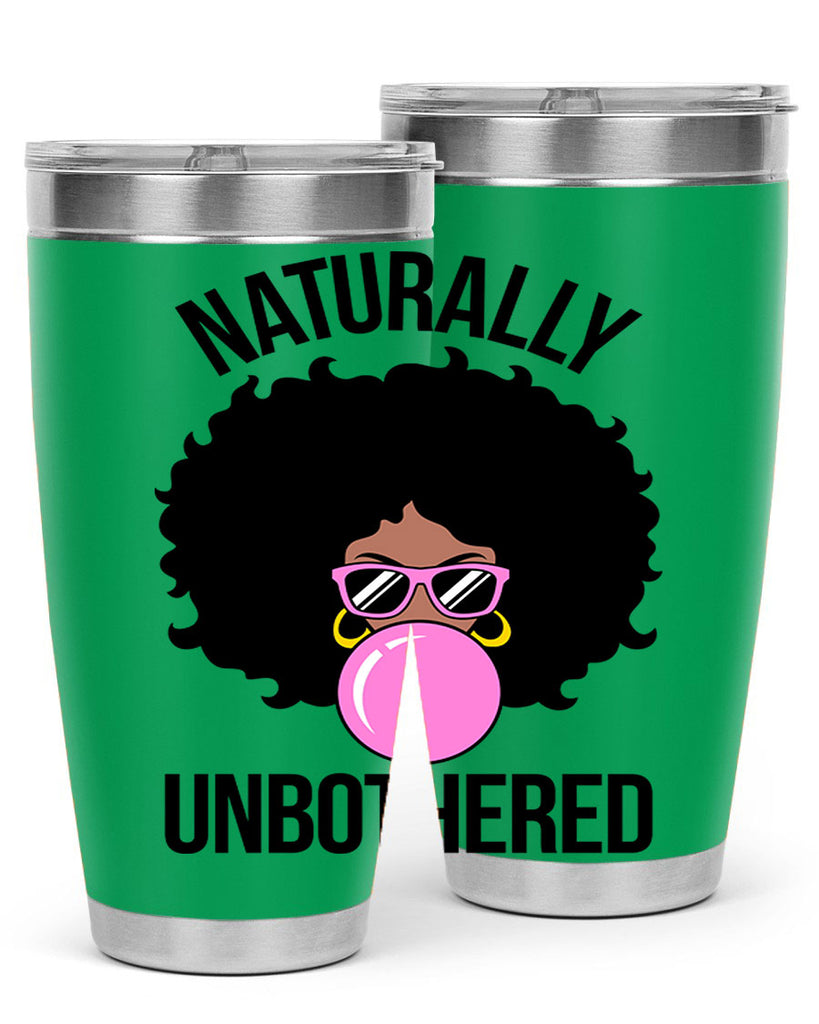 naturally unbothered afro woman 64#- black words phrases- Cotton Tank