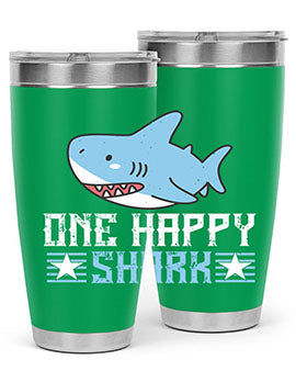 one happy shark Style 50#- shark  fish- Tumbler