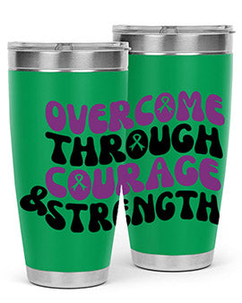 overcome through courage strength 204#- alzheimers- Cotton Tank