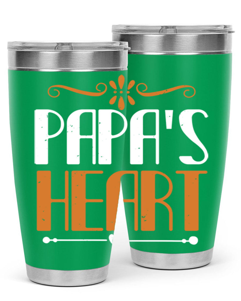 papas heart 13#- grandpa - papa- Tumbler