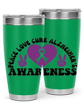 peace love cure alzheimer s awareness 206#- alzheimers- Cotton Tank