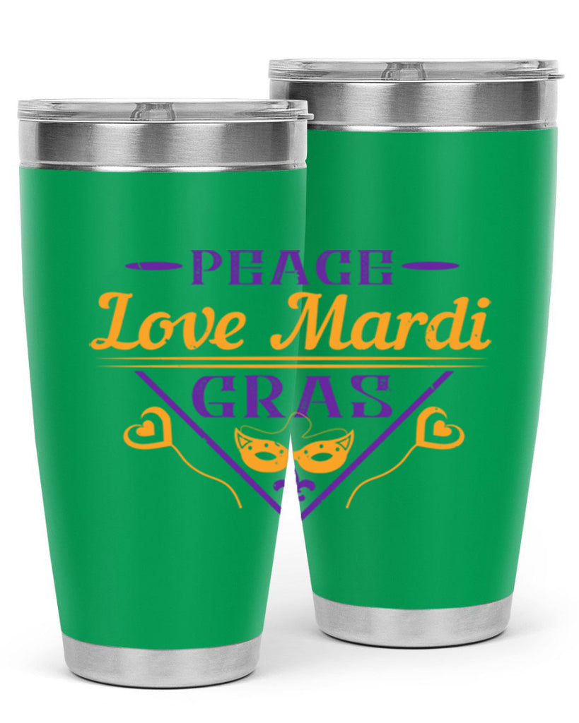 peace love mardi gras 39#- mardi gras- Tumbler