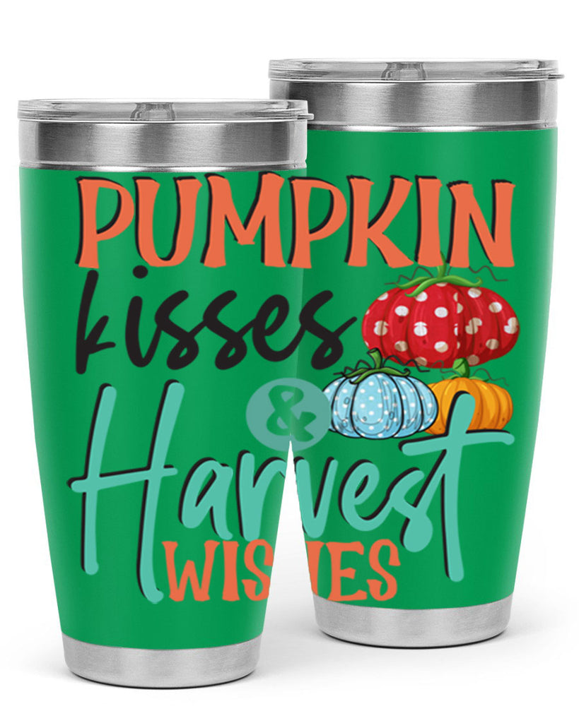 pumpkin kisses harvest wishes 526#- fall- Tumbler