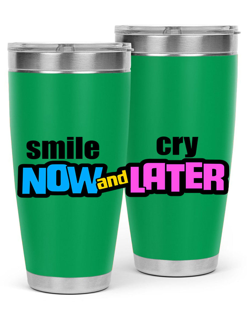 smile now and cry later 31#- black words phrases- Cotton Tank