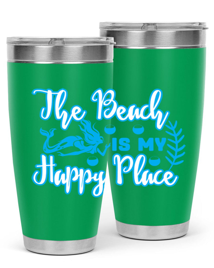 the beach is my happy place 627#- mermaid- Tumbler