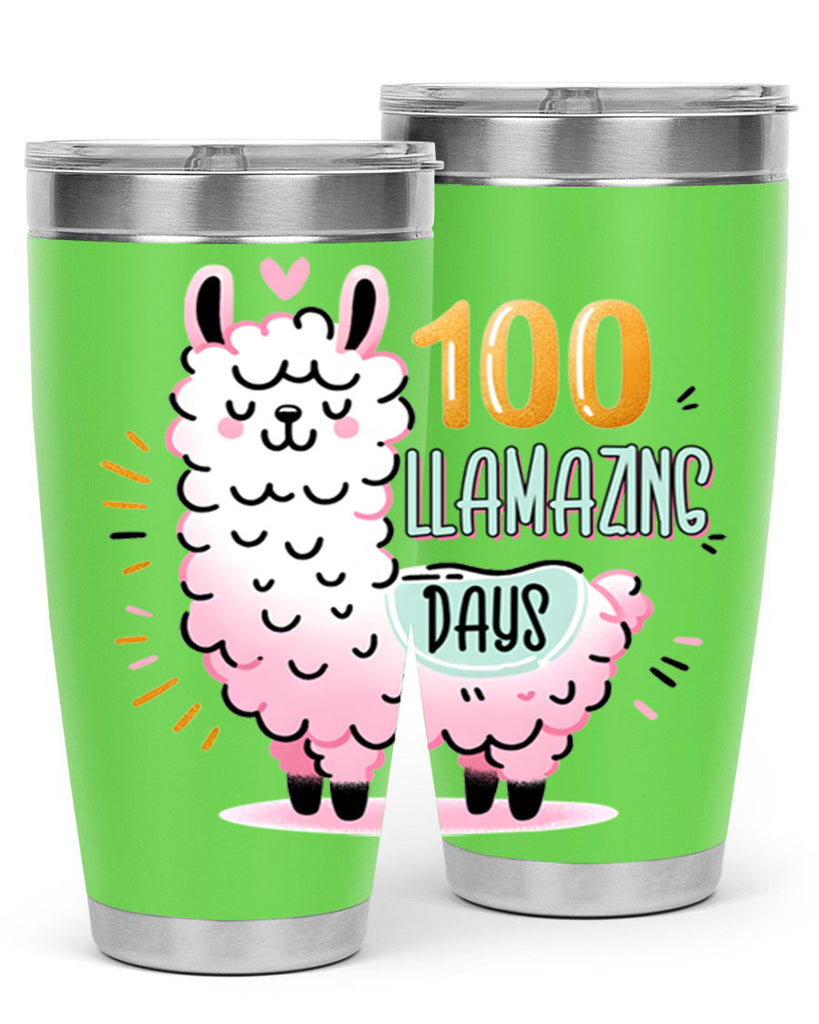 100th Day of School Llama 39#- 100 days of school- Tumbler