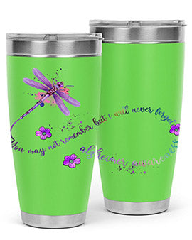 Alzheimer Awareness Dragonfly Remember 1#- alzheimers- Tumbler