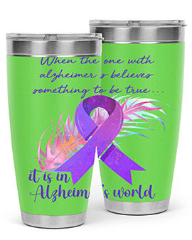 AlzheimerS Awareness Purple Ribbon 17#- alzheimers- Tumbler