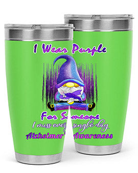 Alzheimers Awareness Products I Wear Purple Ribbon Gnome 22#- alzheimers- Tumbler