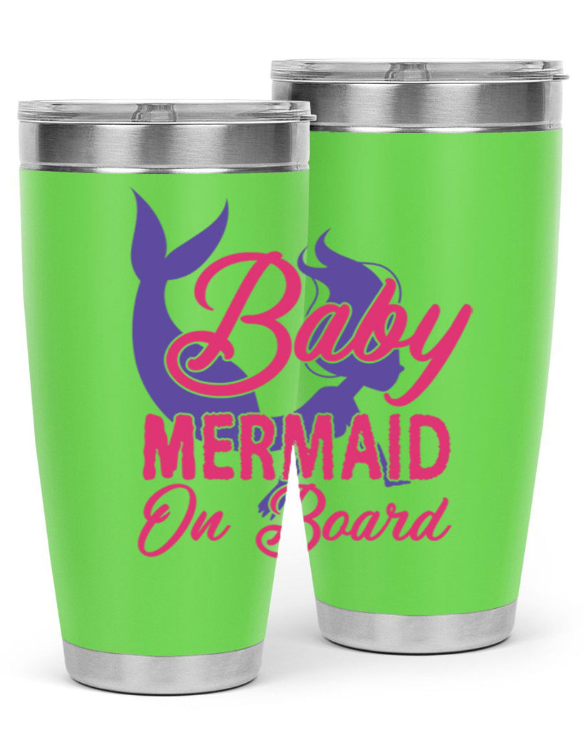 Baby Mermaid On Board 24#- mermaid- Tumbler