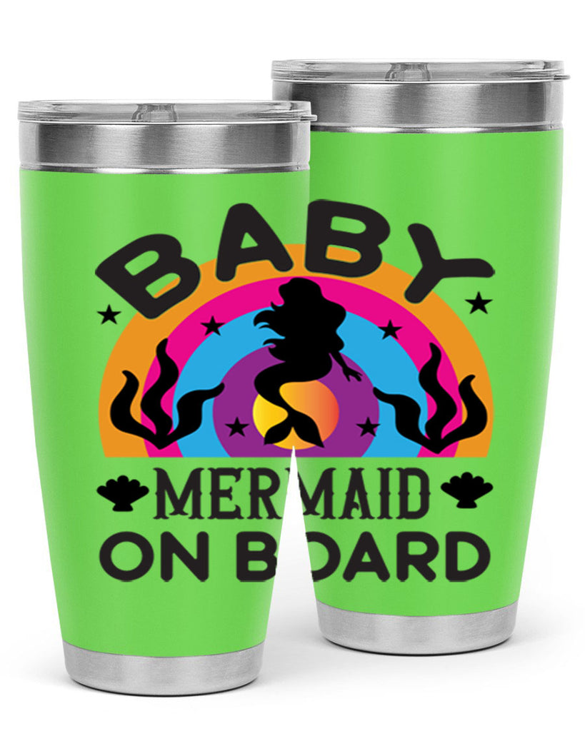 Baby mermaid on board 37#- mermaid- Tumbler