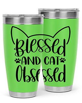 Blessed And Cat Obsessed Style 79#- cat- Tumbler