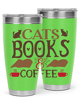 Cats Books Coffee Style 9#- cat- Tumbler