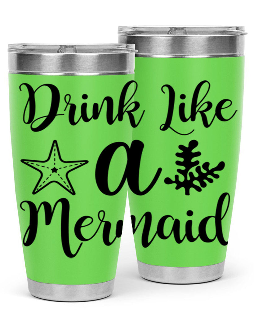 Drink like a mermaid 149#- mermaid- Tumbler