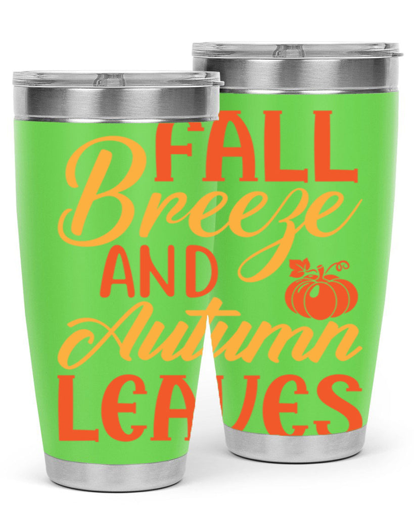 Fall Breeze and Autumn Leaves 92#- fall- Tumbler