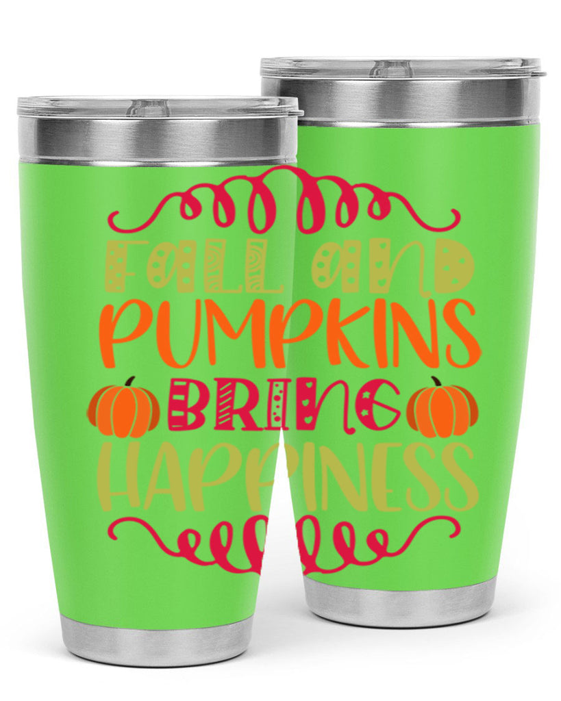 Fall and Pumpkins bring Happiness 86#- fall- Tumbler