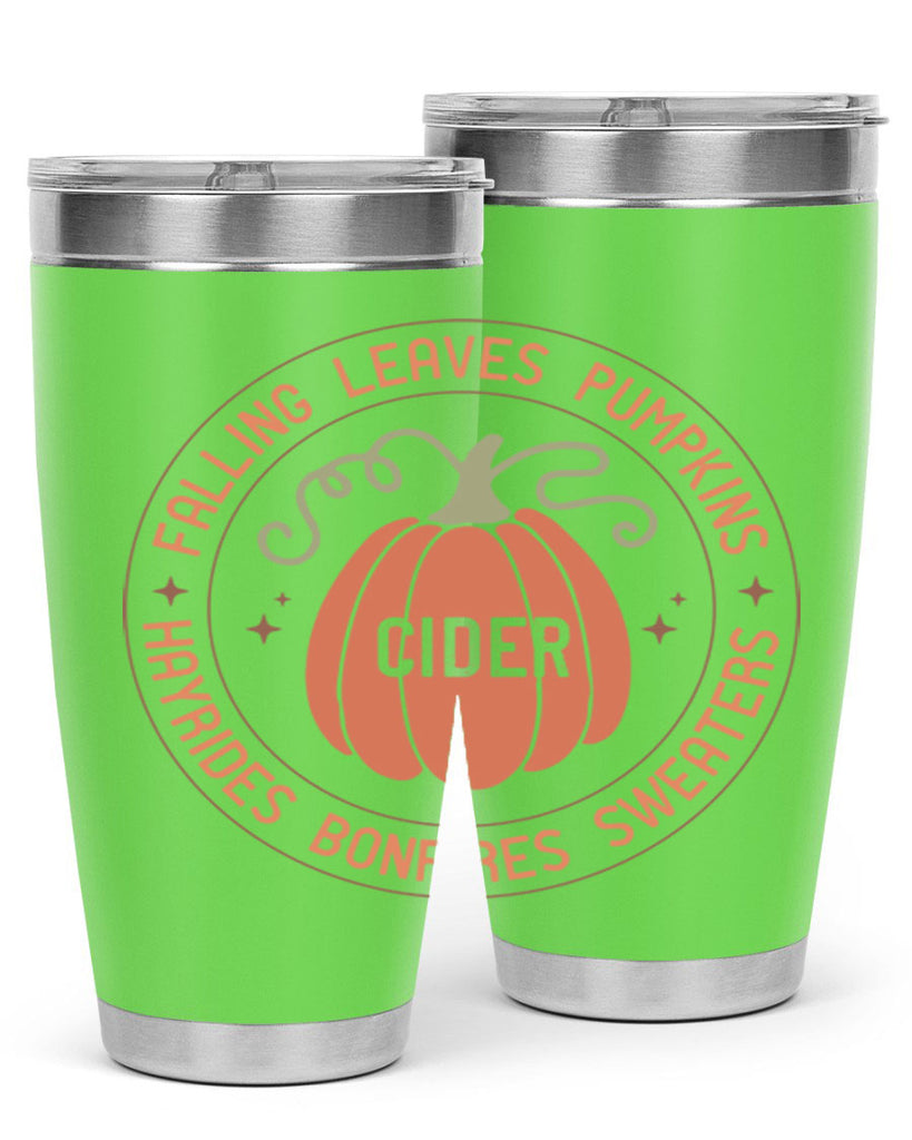Falling Leaves Pumpkins Cider Hayrides Bonfires Sweaters 168#- fall- Tumbler