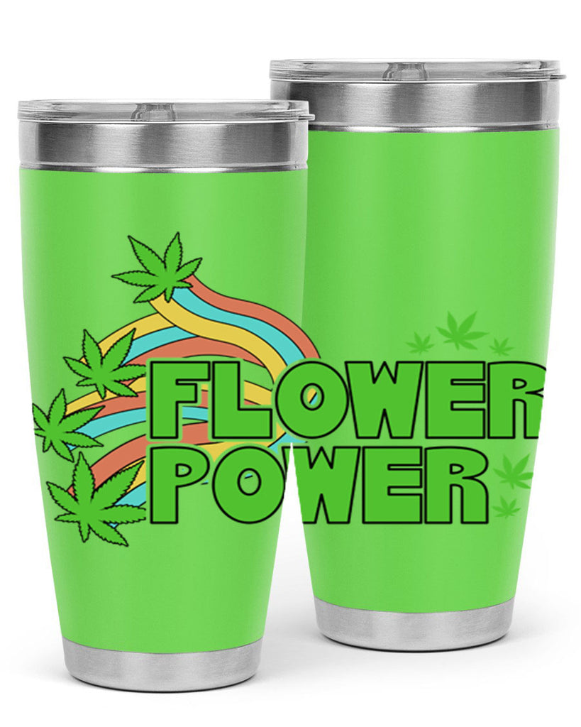 Flower Power Cannabis leaf 86#- marijuana- Tumbler