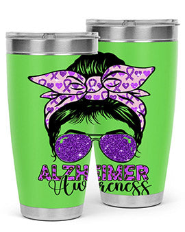 Girl Warrior Alzheimer Awareness 153#- alzheimers- Tumbler