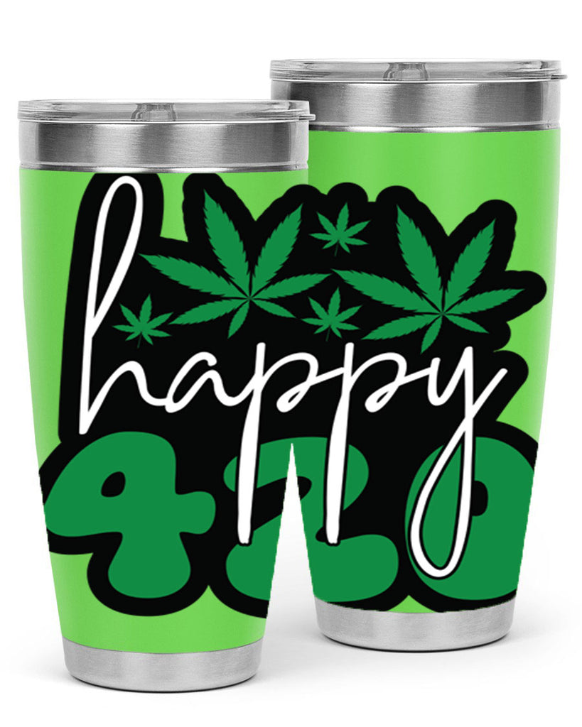 Happy 420 102#- marijuana- Tumbler