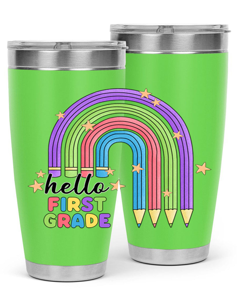 Hello 1st Grade Pencil Rainbow 14#- 1st grade- Tumbler