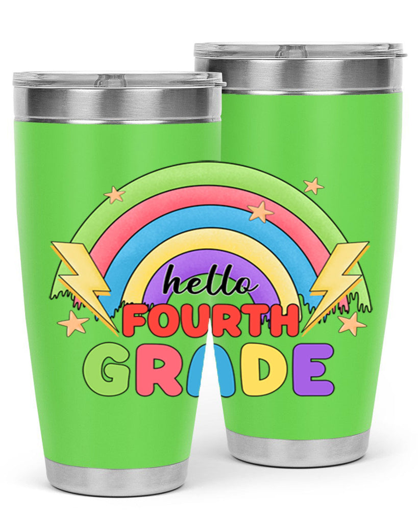 Hello 4th Grade Rainbow 13#- 4th  grade- Tumbler