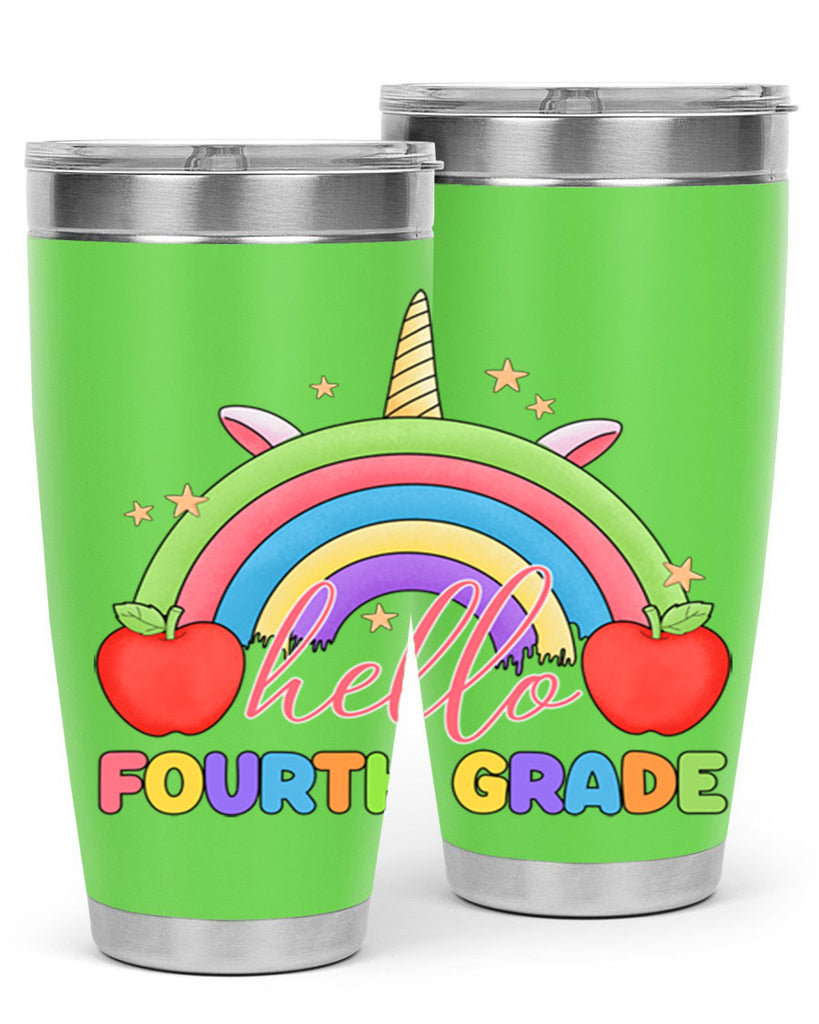 Hello 4th Grade Unicorn Rainbow 14#- 4th  grade- Tumbler